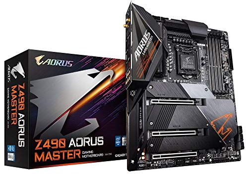 GIGABYTE Z490 AORUS MASTER Intel LGA1200 ATX Motherboard (14+1 Phases, NanoCarbon Baseplate, Intel 2.5GbE LAN, AQUANTIA 10GbE LAN, HDMI, USB 3.2 Gen2, USB Type-C, RGB Fusion 2.0)