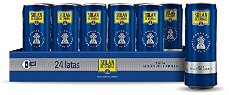 Solán de Cabras, Pack 24 Latas x 33 cl, Agua Mineral Natural Sin Gas, Baja en Sodio