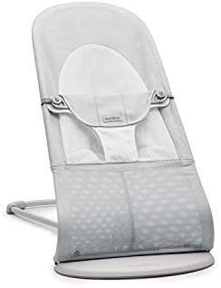 BabyBjörn Babywippe Balance Soft, Netzstoff, Silber/Weiß