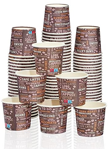 Espresso Pappbecher 80ml 3 Oz mit Kaffeebohnenmuster - 100x Top Qualität ISO 9001 becher