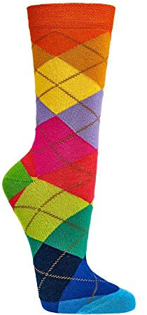 Damen Jungen Mädchen Socken (2 Paar) bunt 42-47 Karo