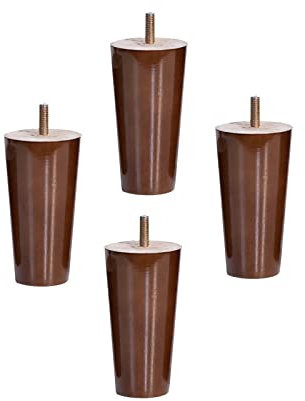 Pieds de Canapé,4 Pcs Pied de Meuble Coniques en Bois Massif de Noyer,avec des Boulons À Vis M8,Pieds de Table Sans Formaldéhyde,pour Fauteuil (18cm/7.1in,vertical)