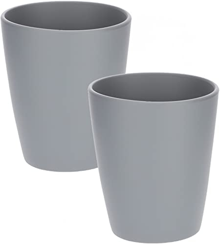 Kotarbau® - Set da 2 vasi da fiori in ceramica, per orchidee, altezza 150 mm, diametro 120 mm, colore grigio opaco