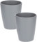 KOTARBAU® 2er Set Keramik Blumentopf Übertopf für Orchideen H 150mm ⌀ 120 mm Mattgrau