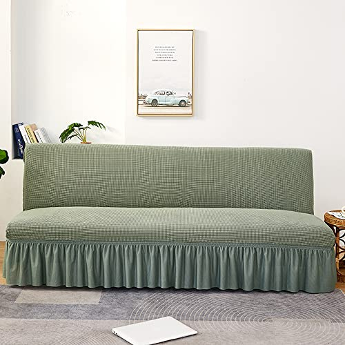 CHNSHOME Sofahusse sofauberwurf ohne armlehnen Schlafsofa-Bettdecke Couch uberwurf ohne armlehnen mit gerüschtem Rock Schlafsofabezug
