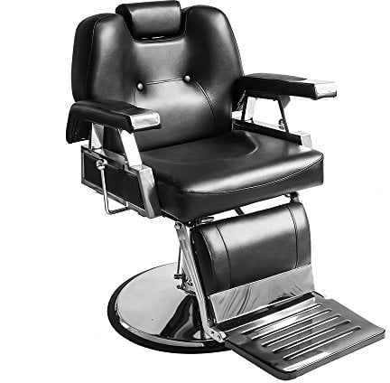 Sossiyule Barber Friseurstuhl, Modern, Schwarz, Hydraulisch, Neigbar, 360°, Professionelles Salon, 110 x 70 x 100-113 cm
