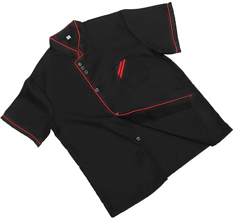 DOITOOL Kochjacke Herren Kurzarm Unisex Kurzarm Kochmantel Jacke Kochjacke Uniform Gastronomie Hemd Küche Kochen Backmantel Für Restaurant Herren Damen Größe Kochjacke Herren