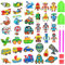 UGBO Diamond Painting Kinder Junge Diy Diamant Painting Bilder Sticker Set 5D Malerei Diamontpating Aufkleber Mosaik Klebebilder für Kinder ab 4 Anfänger Kunst Handwerk Geschenk (38 Stücke)