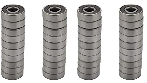 KVSERT 40 Stück 608 Kugellager, doppelt gummiert, tiefe Rille (8 mm x 22 mm x 7 mm)