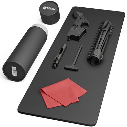 Falko Tactical Gun Cleaning Mat, Gun Mat for Handgun, Rifle and Shotgun | Oil & Solvent Resistant, 2X Thicker Non Slip Rubber, 3 Sizes - Case Included