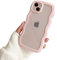 Ownest Compatible with iPhone 13/14 Case, Clear Cute Curly Simple Wave Aesthetic Bumper Phone Case for Girls Women, Soft TPU Protective Cover - Pink