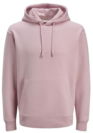 JACK & JONES Men's Jjestar Jj Sweat Hood Noos Hooded Sweatshirt, Pink Nectar, XL
