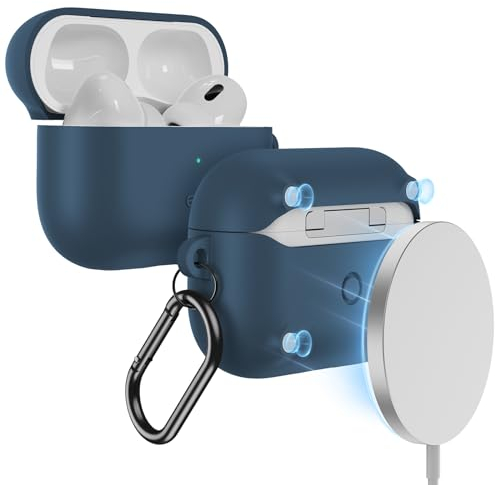 ESR für AirPods Pro 2 Hülle (2023/2022/2019), kompatibel mit AirPods Pro 2./1. Generation (USB-C/Lightning Kabel), unterstützt magnetisches Laden, Sichtbare Statusleuchte, Blau