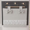 PETTI Artigiani Italiani - Copriforno, Copriforno Elegante, Copriforno Shabby Chic in Tinta Unita con Balza in Pizzo Sangallo e Fiocchi, Copriforno in Cotone, Copriforno 50x42cm Grigio Chiaro
