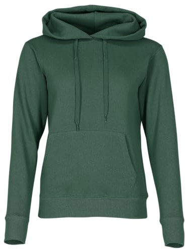Fruit of the Loom Sudadera clásica con capucha para mujer + bolsa de tela MyShirt, verde botella, M