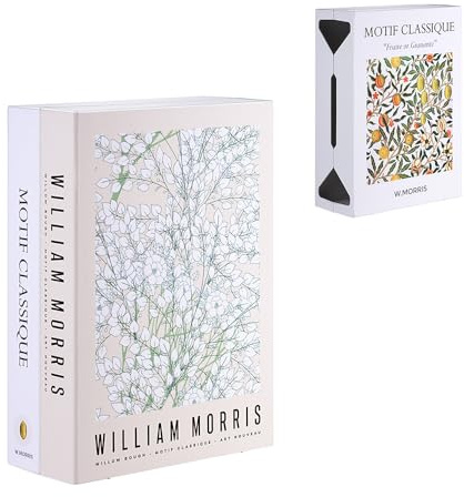 Dekorative Kabelmanagementbox in Buchform, erweiterbare Kabel-Organizer-Box mit Magnetverschluss für Zuhause und Büro (William Morris, groß)