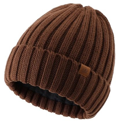 Magracy Herren Beanie Mütze Winter Thermomütze für Herren Damen Klassische Strickmütze, Coffee, Einheitsgröße