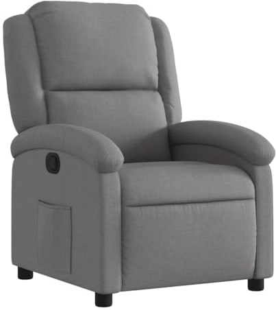 vidaXL Relaxsessel, Sessel mit Liegefunktion, Fernsehsessel Verstellbare Rückenlehne, Liegesessel Ruhesessel Polstersessel, Dunkelgrau Stoff
