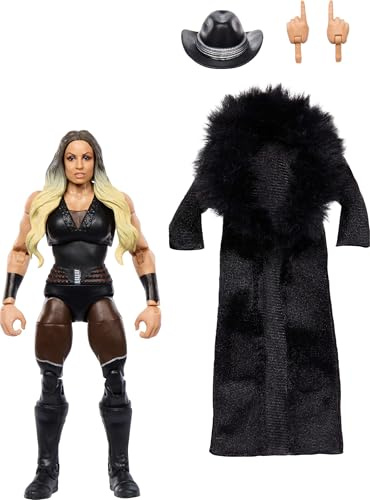 Mattel WWE Elite Actionfigur & Zubehör, 15,2 cm großes Sammlerstück Trish Stratus mit 25 Gelenkpunkten, lebensechten Look & austauschbaren Händen
