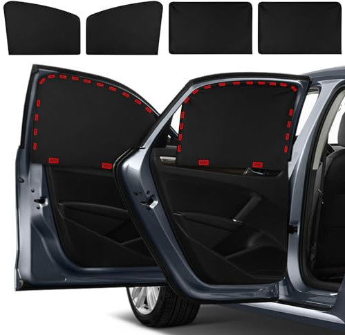 Sonnenschutz Auto Baby, 4 Stück Magnetisch Auto Sonnenschutz Seitenscheibe Kinder Universal Auto Fenster Sonnenschutz mit UV Schutz Autoscheiben Verdunkelung Autofenster Sonnenschutz Haustiere