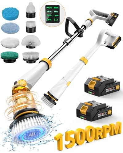 Qimedo Electric Spin Scrubber Q2, 4000mAh Battery, 1500RPM High Power