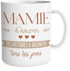 DECOHO Mug en céramique Mamie d'amour, 33 cl