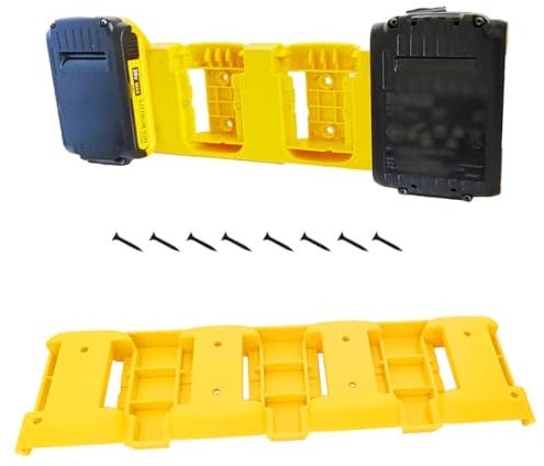 WOLGNKI Plastic Battery Holder Organizer Mount Fit for Dewalt 20V DCB201 DCB202 2Pcs