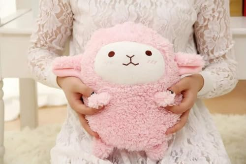 XuSYue 400ML Small Cute Pink Sheep Hot Water Bottle with Animal Cover, Leak Proof Lamb Hot Water Bottle Hand Warmer