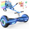 MEGA MOTION Hoverboards 6,5 Zoll mit Hoverkart für Kinder und Jugendliche，Selbstausgleichender, einfach zu steuern, rutschfeste Gestaltung, mit LED-Licht und Bluetooth-Lautsprecher