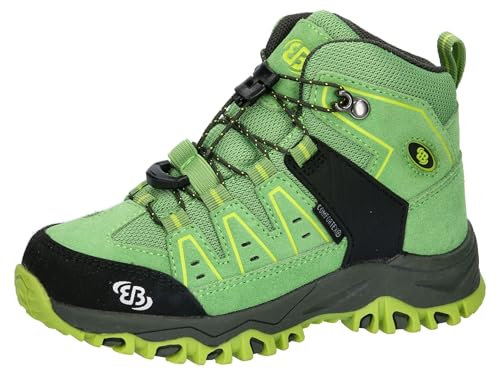 Brütting Mount Pinos High Kids, Stivali da Trekking, Verde Nero Limone, 36 EU