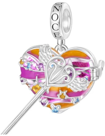 GNOCE Charm Anhänger Herz Sonnensystem Kabelloser LED Leuchtender Saturn Anhänger 925 Sterling Silber Geschenk für Mädchen Kinder Fit Alle Armband/Halskette (Merkur)