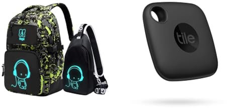 Asge School Bags for Teenage Boys Camo Casual Backpacks Luminous Unisex Kids Rucksack & Tile Mate (2022) Bluetooth Item Finder