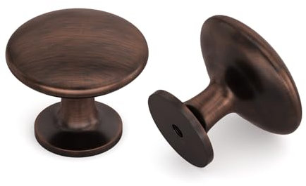 LONTAN 10 Stück Möbelknöpfe Öl eingerieben Bronze Küchenknöpfe Schrankknöpfe Modern Schubladenknauf Knöpfe Schrank Türknopf Bronze Schubladenknöpfe für Schlafzimmer, Badezimmer