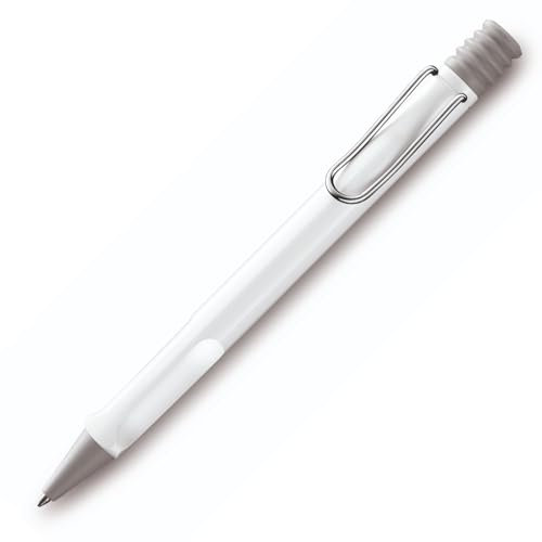 LAMY safari Kugelschreiber mit ergonomischem Griff & Strichstärke M - für angenehm langes Schreiben - aus robustem ASA Kunststoff - inklusive Großraummine M 16 (keine Geschenkbox, Weiß)