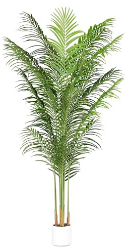 ProDeco Faux Palm Tree 6.6Ft Tall Artificial Plants Indoor Silk Green Floor Big Large Fake Potted Plant Artificial Decor for Home Office Living Room Outdoor