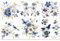PLIGREAT 3 Blätter Blaue Blumen reiben auf Transfers für Möbel Vintage Zweige Transfer Aufkleber für Holz Kommoden Kleiderschrank Schublade Schrank Keramik Scrapbooking Kunsthandwerk Dekorativ