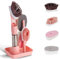 Socueny Dish Cleaning Brush-Soap Dispensing Dish Brush Set & 4 Replacement Heads Storage Holder for Dish Pot Pan Sink-Pink