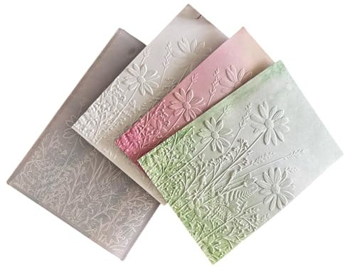 YIZITU Strukturierte Prägeschablonen mit Schmetterlingen und Blumen, Baum, Prägeschablonen für Kartenherstellung, Scrapbooking