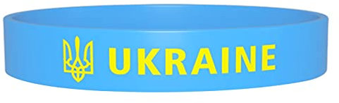CHIZISX Armband mit Ukraine-Flagge, Silikon, Unisex, Modern, 50,8 cm, Elastisch, Wristband, 1 Count, Blau, Gelb
