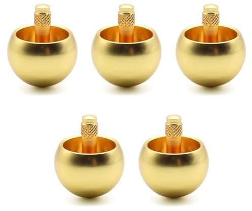 NJTHNTJR 5X Tippe Top Metall Oben Umdrehen Edelstahl Kreisel Erstaunliches Spielzeug Geschenk, Golden