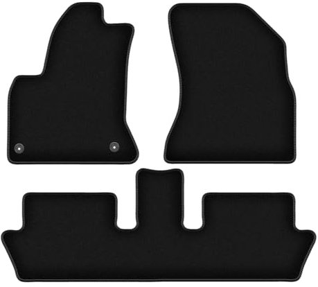 Wielganizator Velours Fußmatten passend für Citroen C4 Grand Picasso (2006-2013) | Qualität: Basic - Genaue Passform, rutschfeste Untregrund 3-teilig - Schwarz