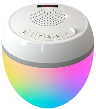 Topool Schwimmende Bluetooth Pool Lautsprecher mit Thermometer und LED-Beleuchtung, IP68, 8 Lichtmodi, 360° Stereo-Sound, TWS, Reichweite 25m, Akku 2000mAh
