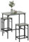 HOMCOM Bartisch Set Bartisch mit Barhocker-Set Esstisch mit 2 Stühlen mit Rutschfestem Fußpolster Küchentisch für Esszimmer, Küche, Grau