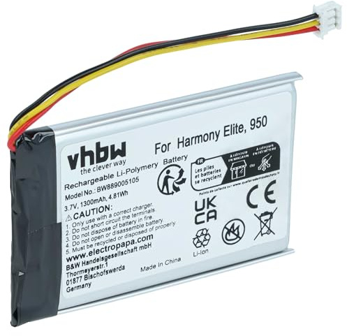 vhbw Akku Ersatz für Logitech 533-000128 | 623158 für schnurlos Festnetz Telefon (1300 mAh, 3,7 V, Li-Polymer)