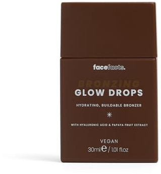 Face Facts Bronzing Glow Drops, Hydrating buildable bronzer with Hyaluronic Acid, Vegan, 30ml