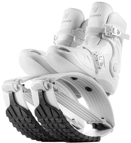 FIT BOOTS Jumping - Neue Generation von Jumping Schuhe Fitness, Originale Sprungschuhe Jumper und Moon Shoes der Internationalen FitBoots Community, die Dein Workout Revolutionieren, (Weiß-M-80/90kg)