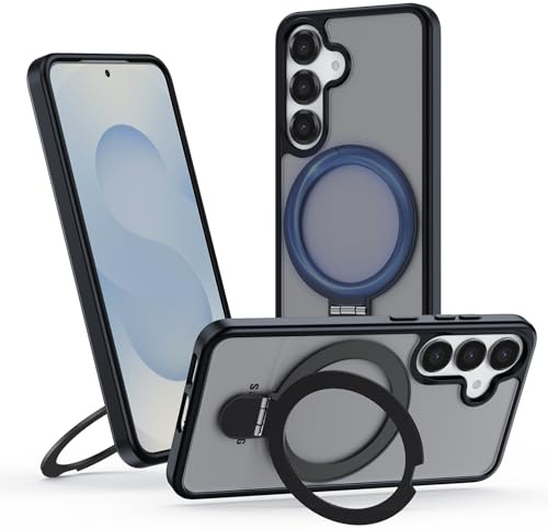 Meeter Hülle für Samsung Galaxy S24 mit Magsafe, [ Magnetischer Ständer Unsichtbarer Standring ] Stoßfest Handyhülle Case Matt Kratzfeste Schutzhülle für Samsung Galaxy S24, schwarz