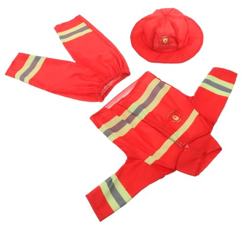 Beaupretty Puppenkleidung Feuerwehrkostüm Satz Für 43cm Mädchenpuppen Mit Helm Rollenspieloutfit Für Kinder