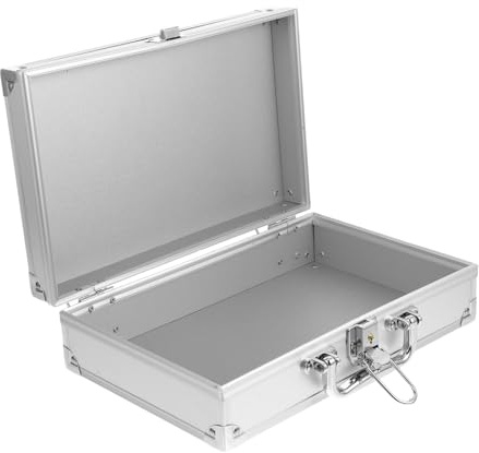 HONITANO Valigetta Attrezzi in Alluminio Compatto Angolatura Argento Organizer Portatile per Uso Domestico e Ufficio Scatola Porta Utensili Resistente e Versatile