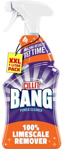 Cillit Bang 1000ml Limescale Remover, Single Pack, Fast Stain & Virus Eliminator, Disinfectant, Soap Scum & Rust cleaner, Fresh Scent, Water & Dirt Repellent, Home Cleaning Formula.